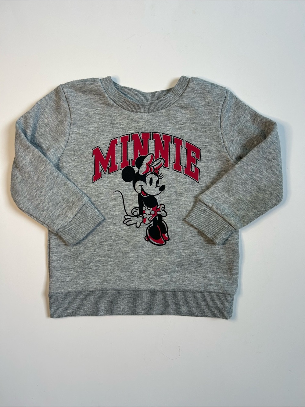 Joe Fresh and Minnie Graphic Crewneck Sweatshirt - Grey & Red